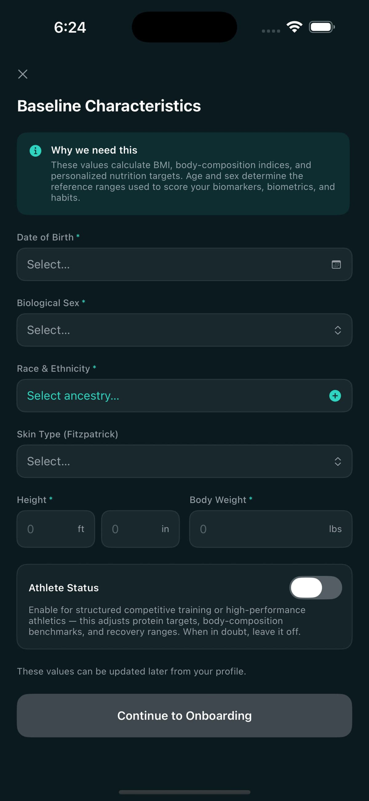 Baseline Characteristics gate