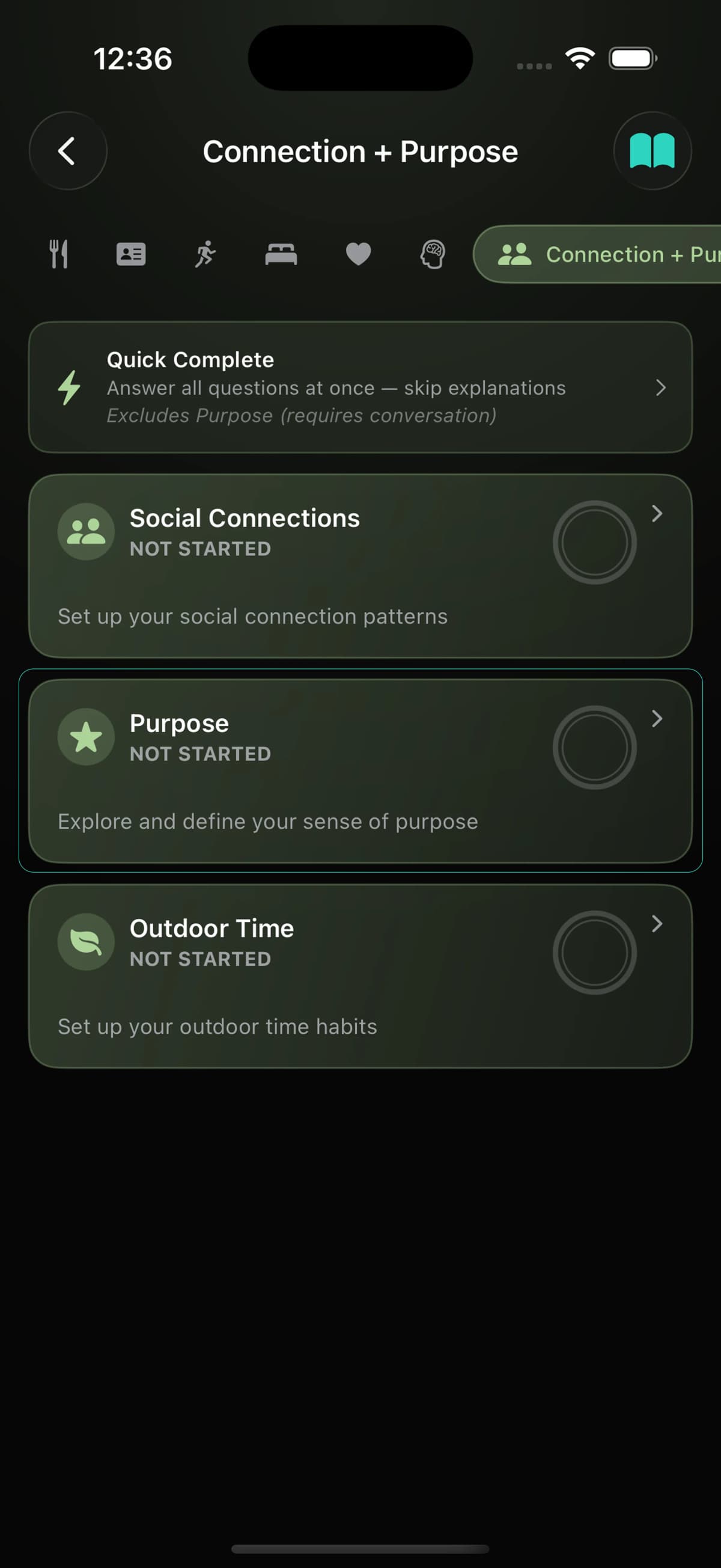 Connection + Purpose — Purpose category