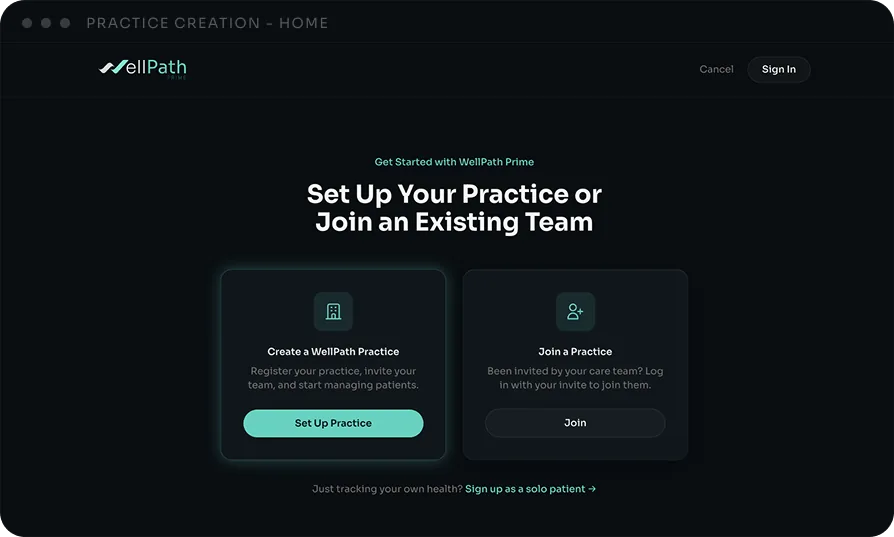 The onboarding chooser