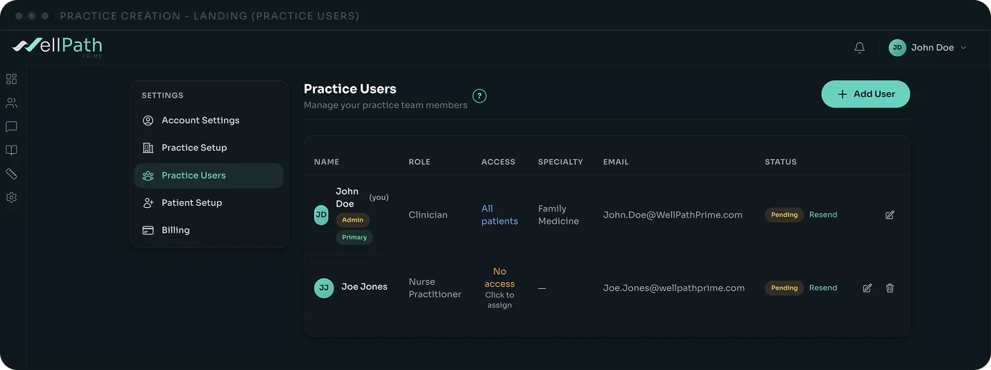 Practice Users